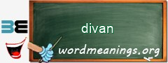 WordMeaning blackboard for divan